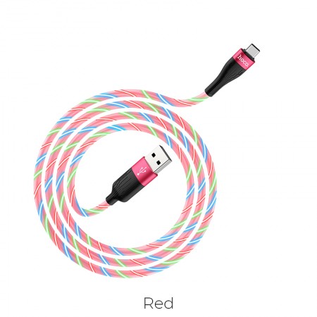 U85 Charming Night Charging Data Cable For Type-C - Red 